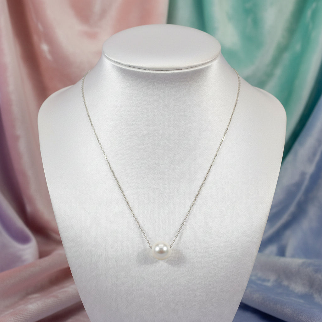 SS WHITE PEARL PENDANT NECKLACE