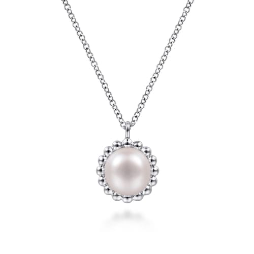 (S2205324) Sterling Silver Fresh Water Pearl Bujukan Pendant with Chain "Gabriel & Co."