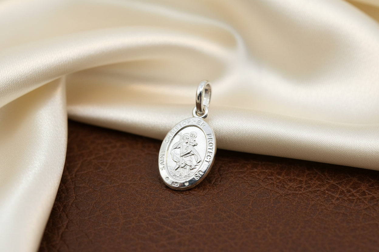 10K WG ST. CHRISTOPHER PENDANT (Extra Small)