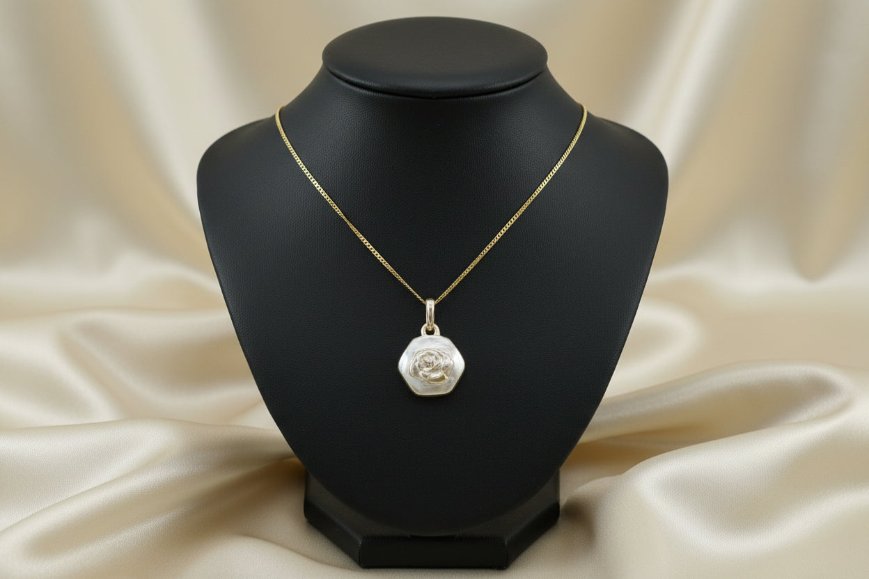 10K YG Rose Pendant w/ Chain