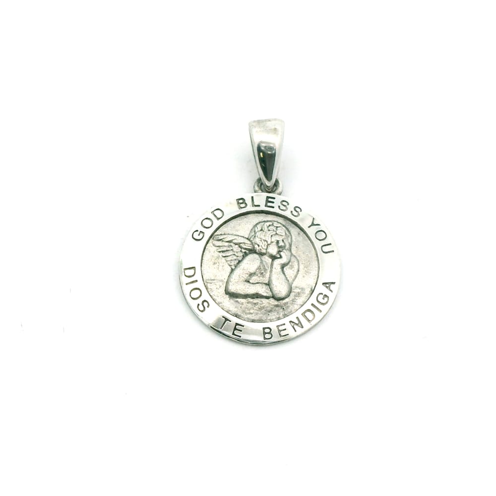 925 STERLING SILVER "GOD BLESS YOU" ANGEL PENDANT