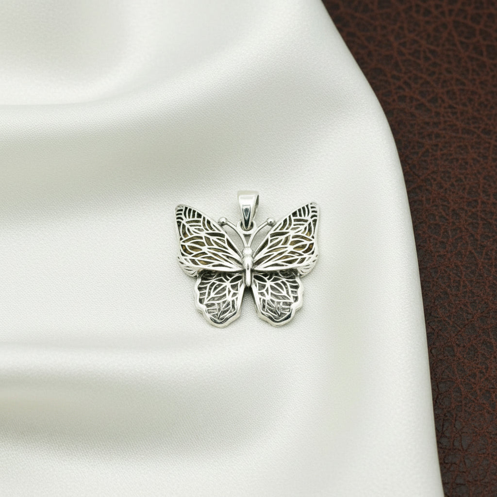 Sterling silver butterfly pendant