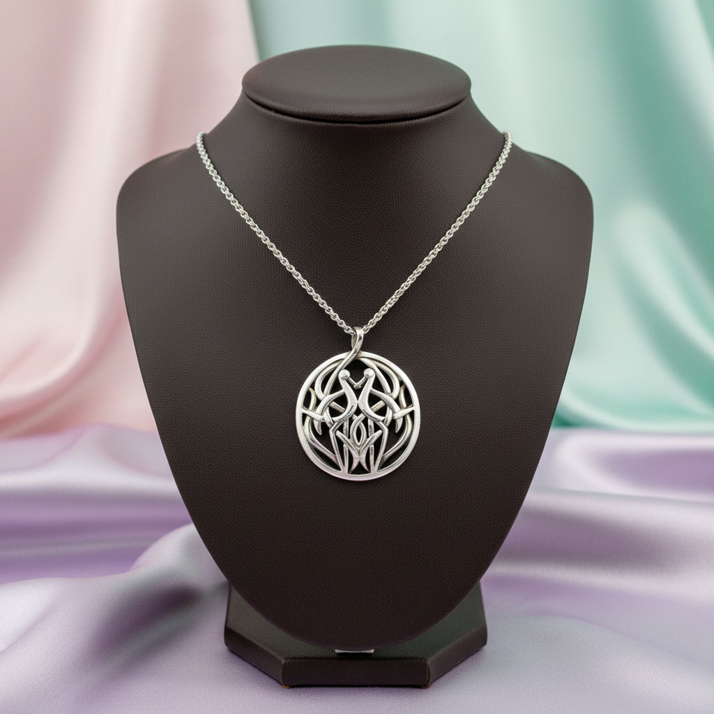 Sterling silver small heron pendant with chain