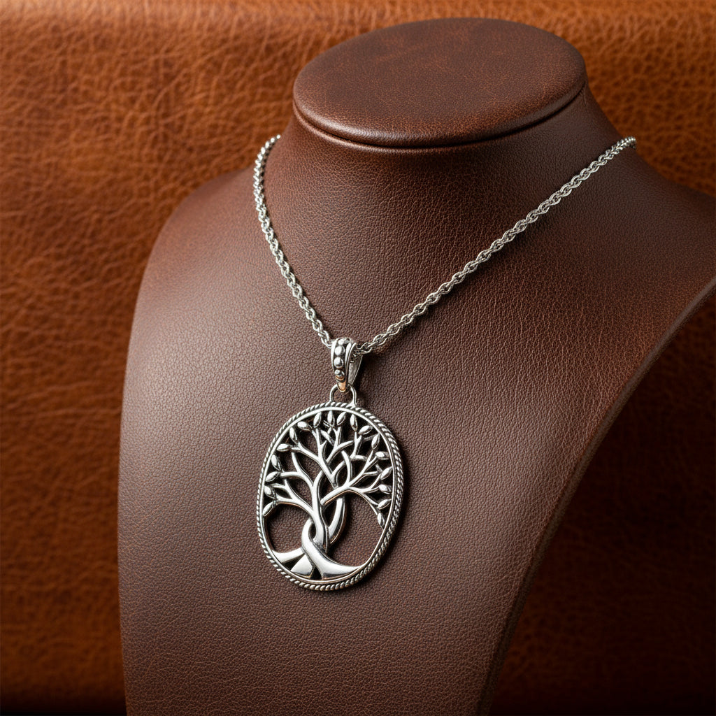 SS TREE OF LIFE PENDANT LG