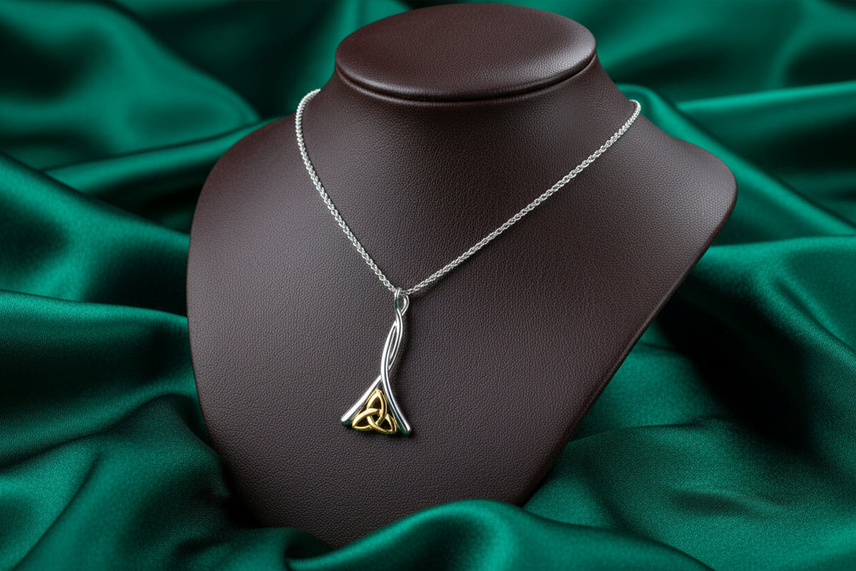 SS 10K CELTIC TRINITY PENDANT