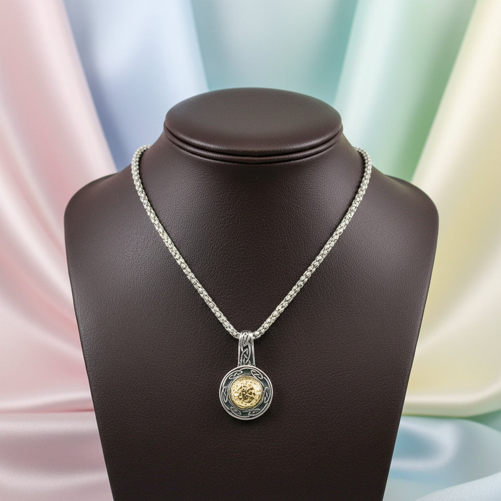 Sterling silver & 18K yellow gold solstice pendant with chain