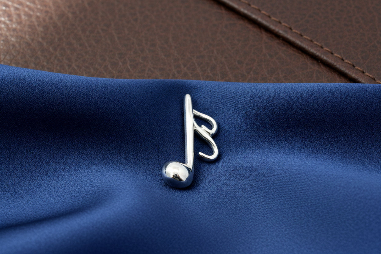 Sterling silver music note pendant