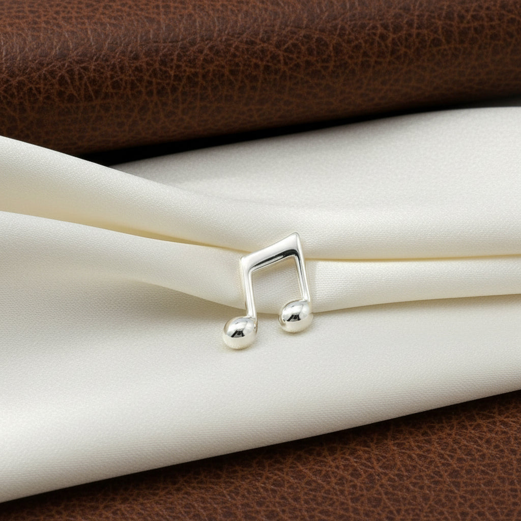 Sterling Silver Rhd Music Note Pendant