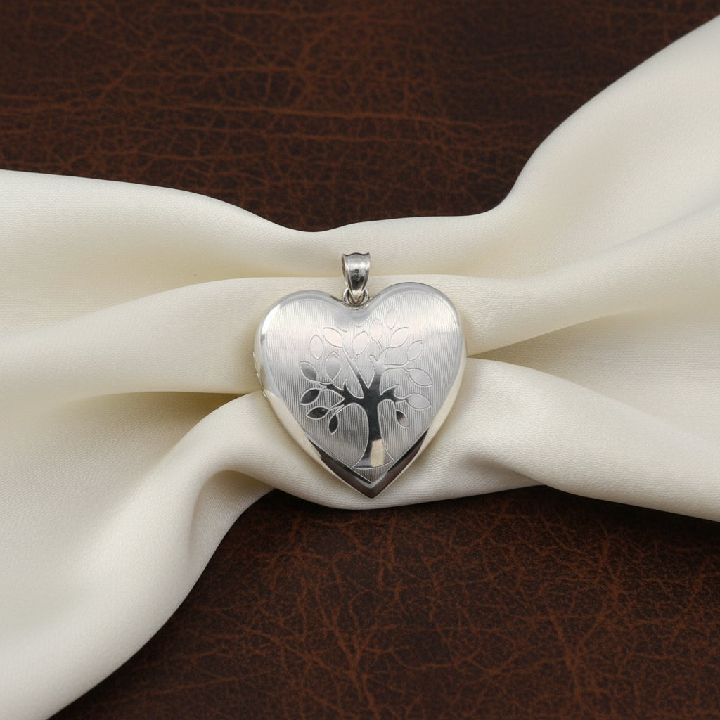 Sterling Silver heart locket with tree