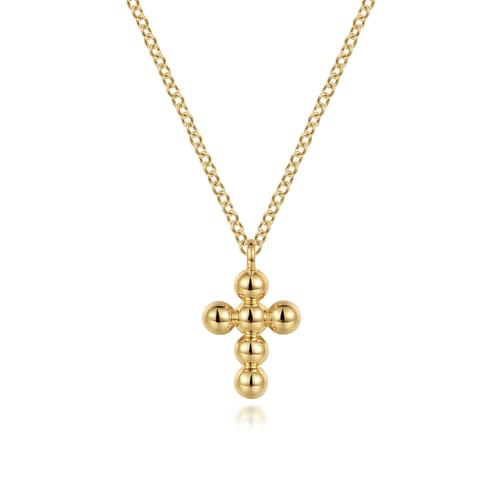 (S2205366) 14K YG Bujukan Cross Pendant with Chain "Gabriel & Co"