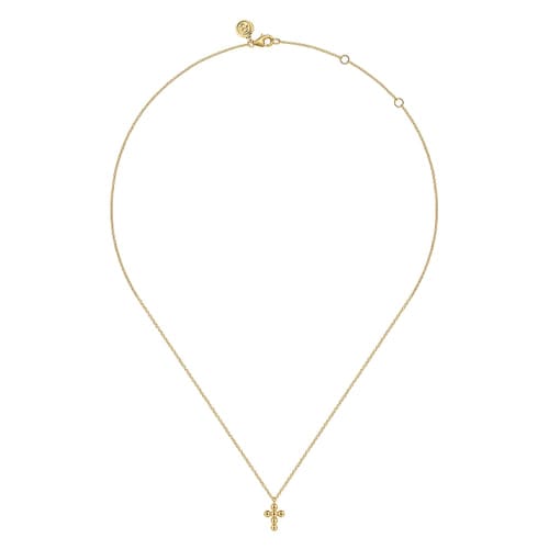 (S2205366) 14K YG Bujukan Cross Pendant with Chain "Gabriel & Co"