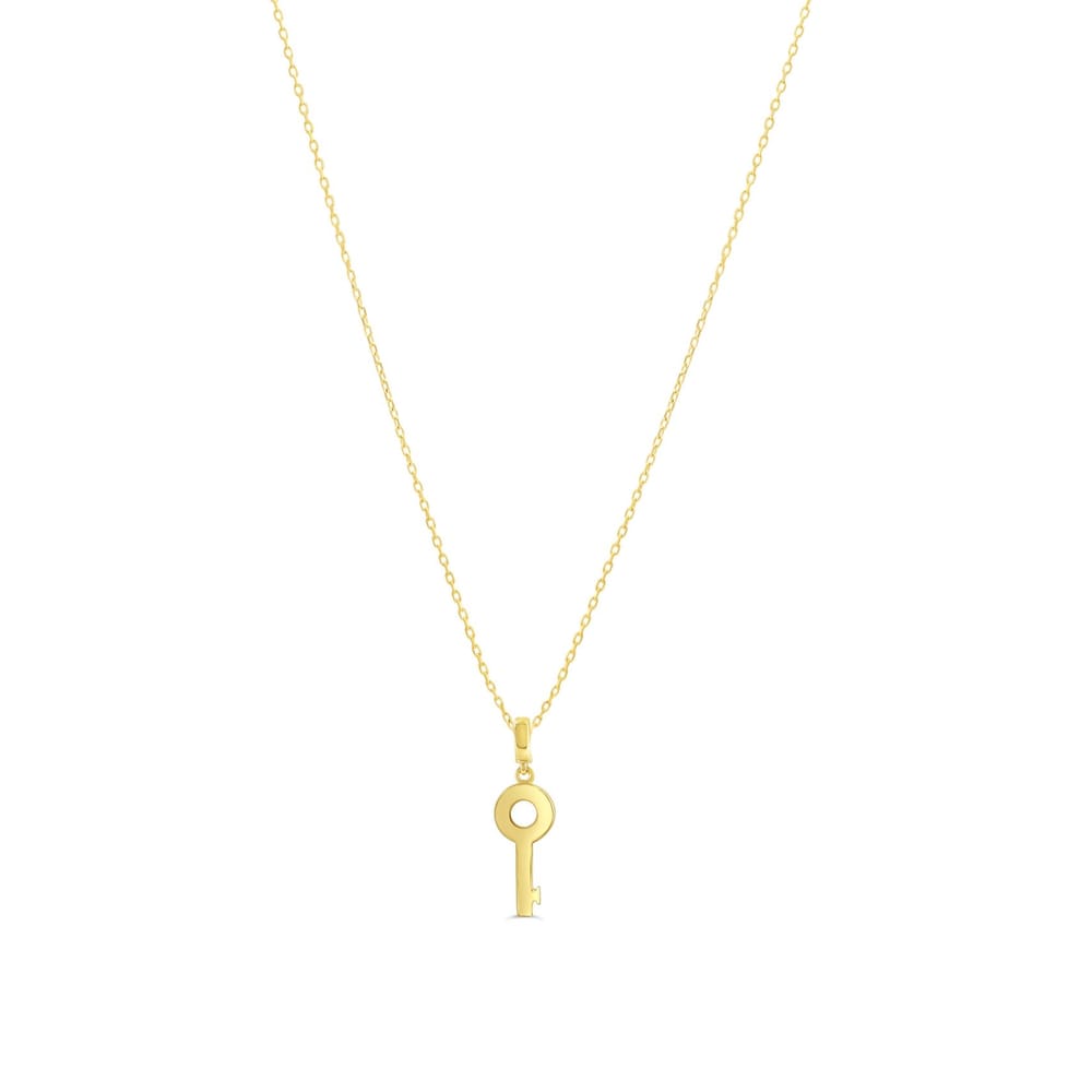 10K YG Key Pendant with Chain
