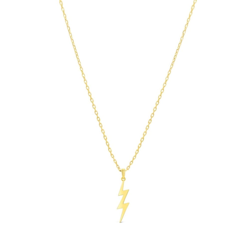 10K YG Lightening Bolt Pendant with Chain 18"