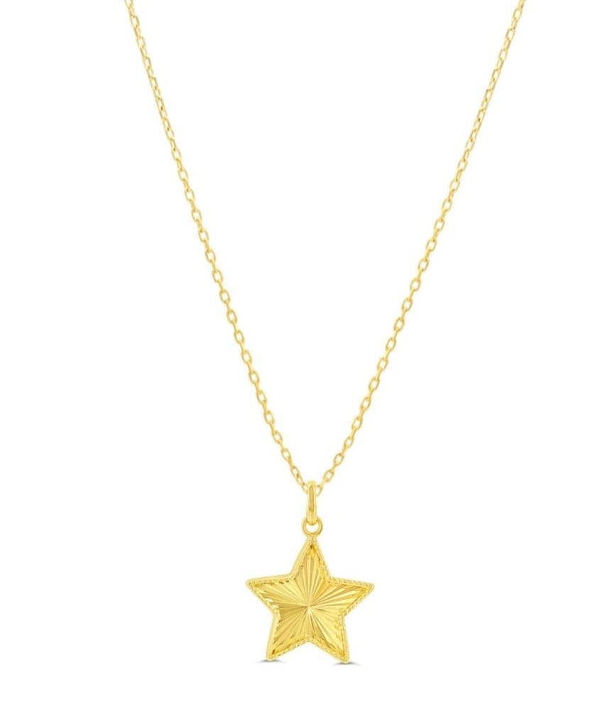 10K YG DC Star Pendant with Chain 18"