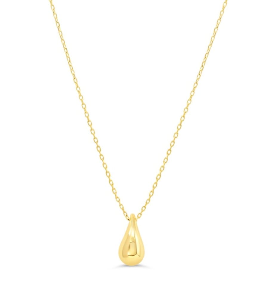 10K YG Tear Drop Pendant with Chain 18"