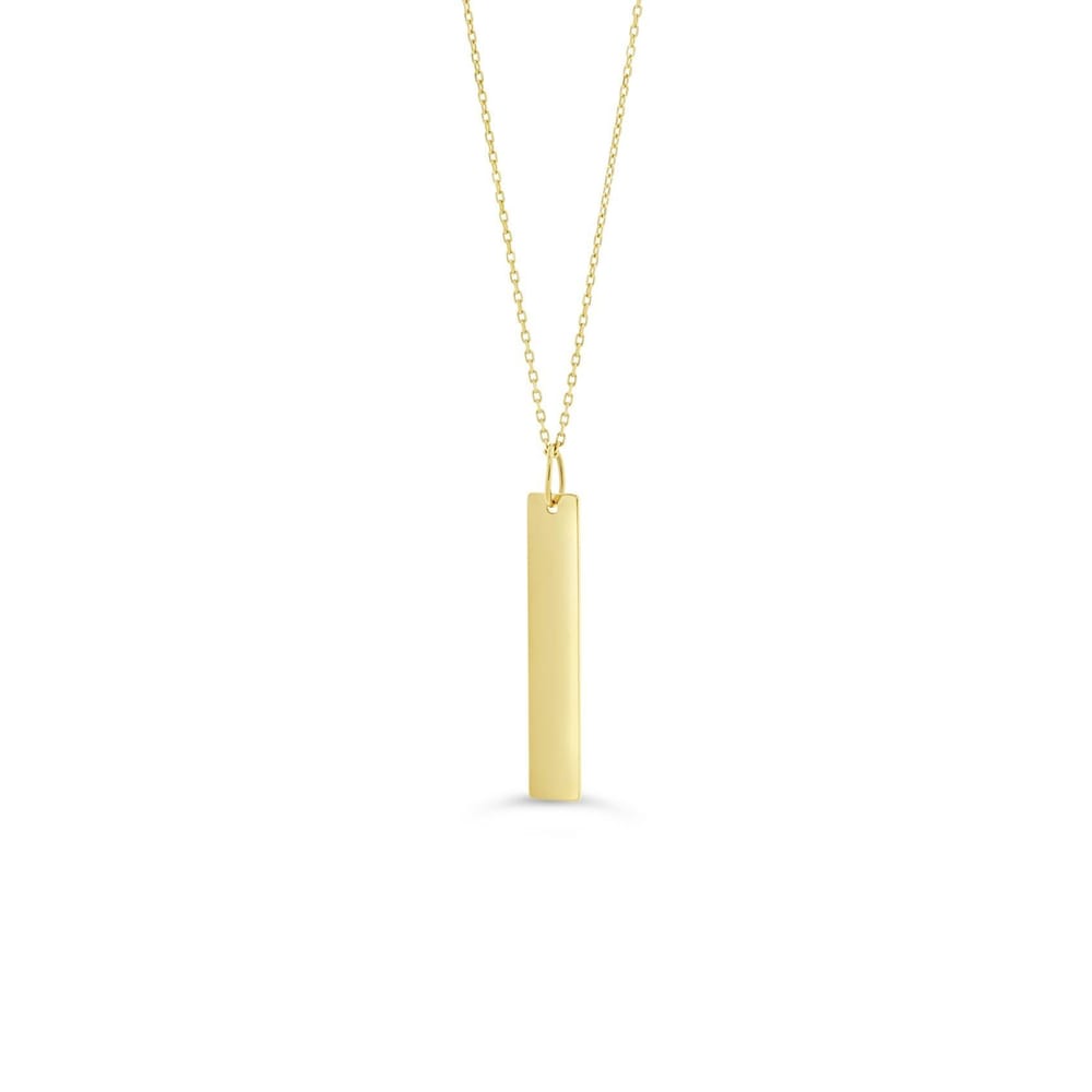 10K YG Vertical Monogram Pendant with Chain 18"