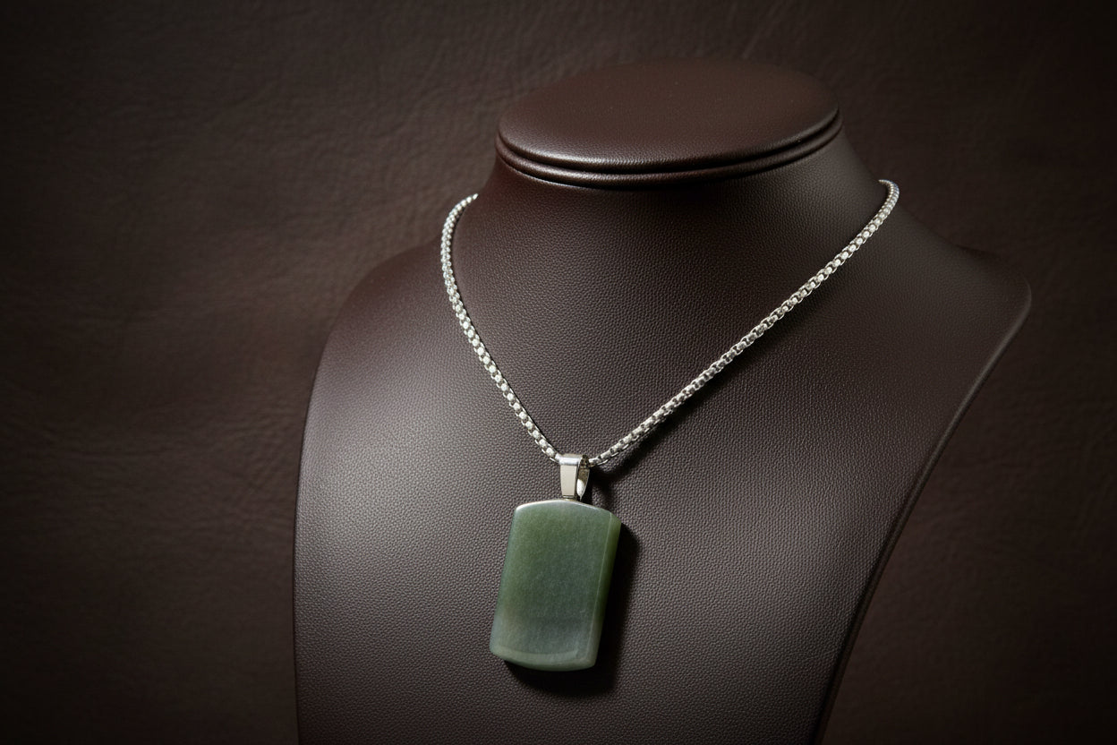 STAINLESS STEEL MATTE/POLISHED REVERSIBLE DOG TAG 22" NECKLACE.ENGRAVE FRONT- NAMEBACK JEAN 2024