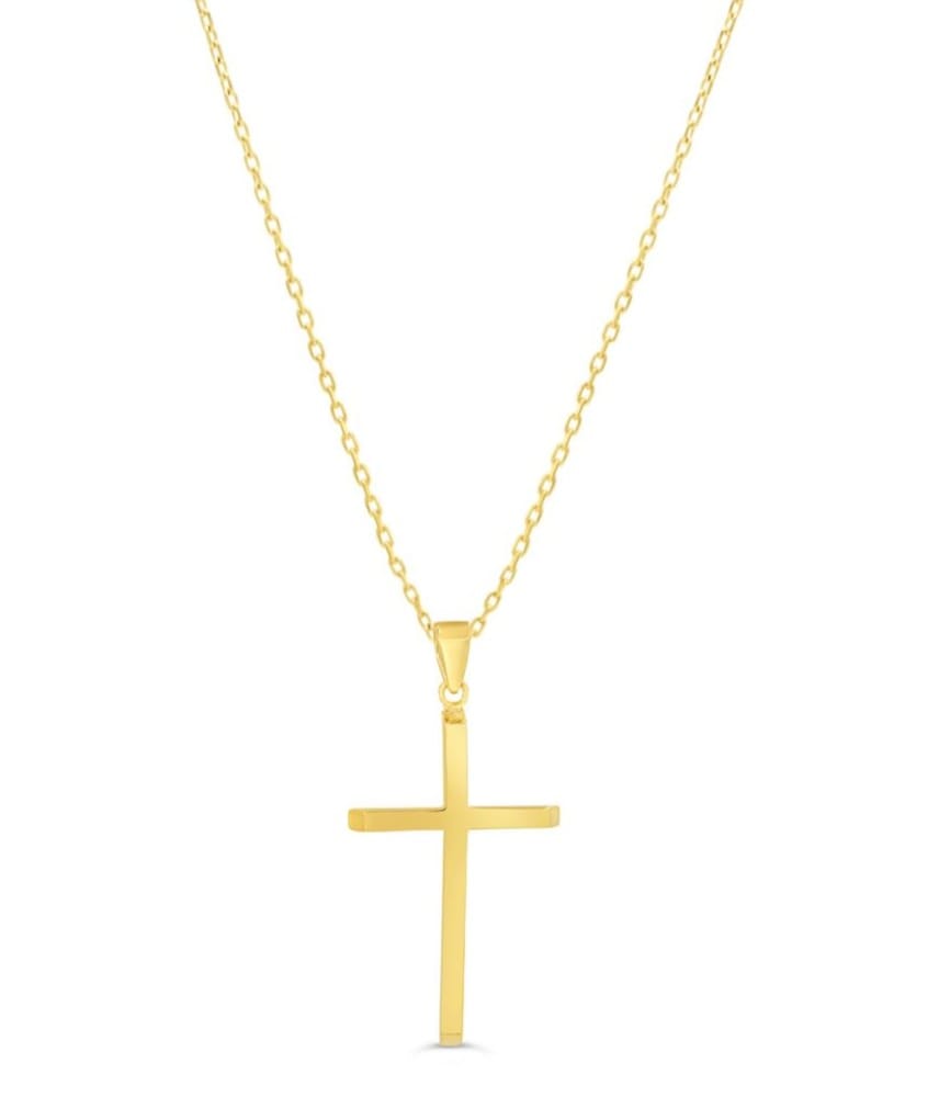10K YG Cross with Chain 18"