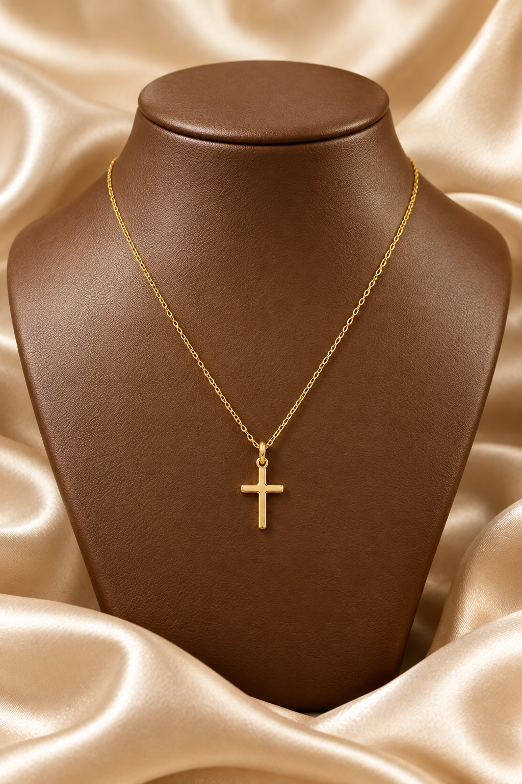 10K YG Cross with Chain 18"