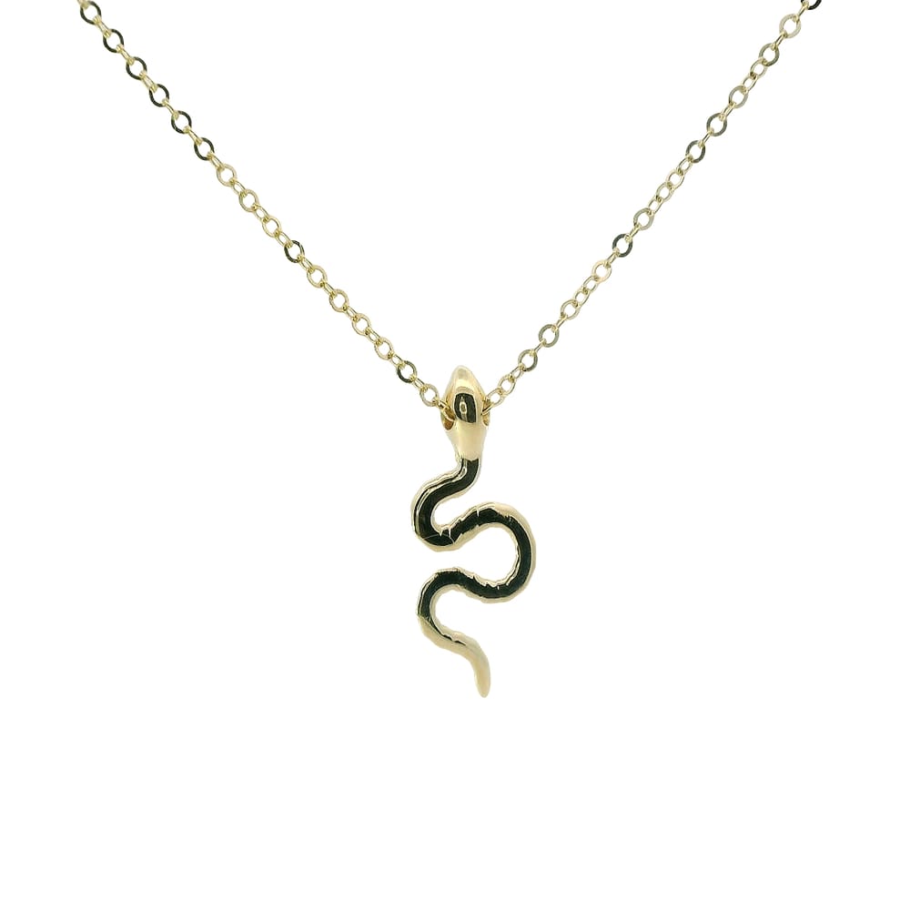 10K Yellow gold reversible snake pendant and chain