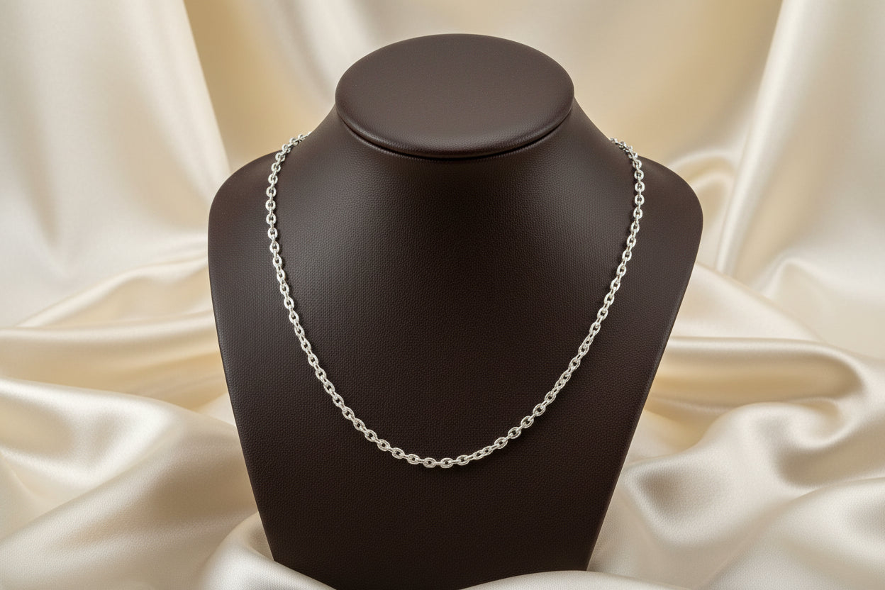14K WG CABLE CHAIN 18"