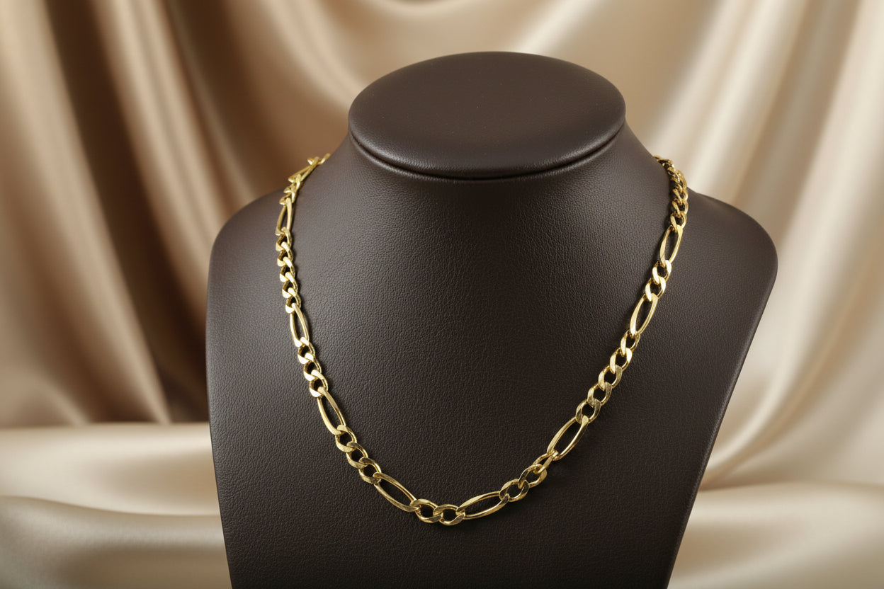 14K YG FIGARO CHAIN 18"