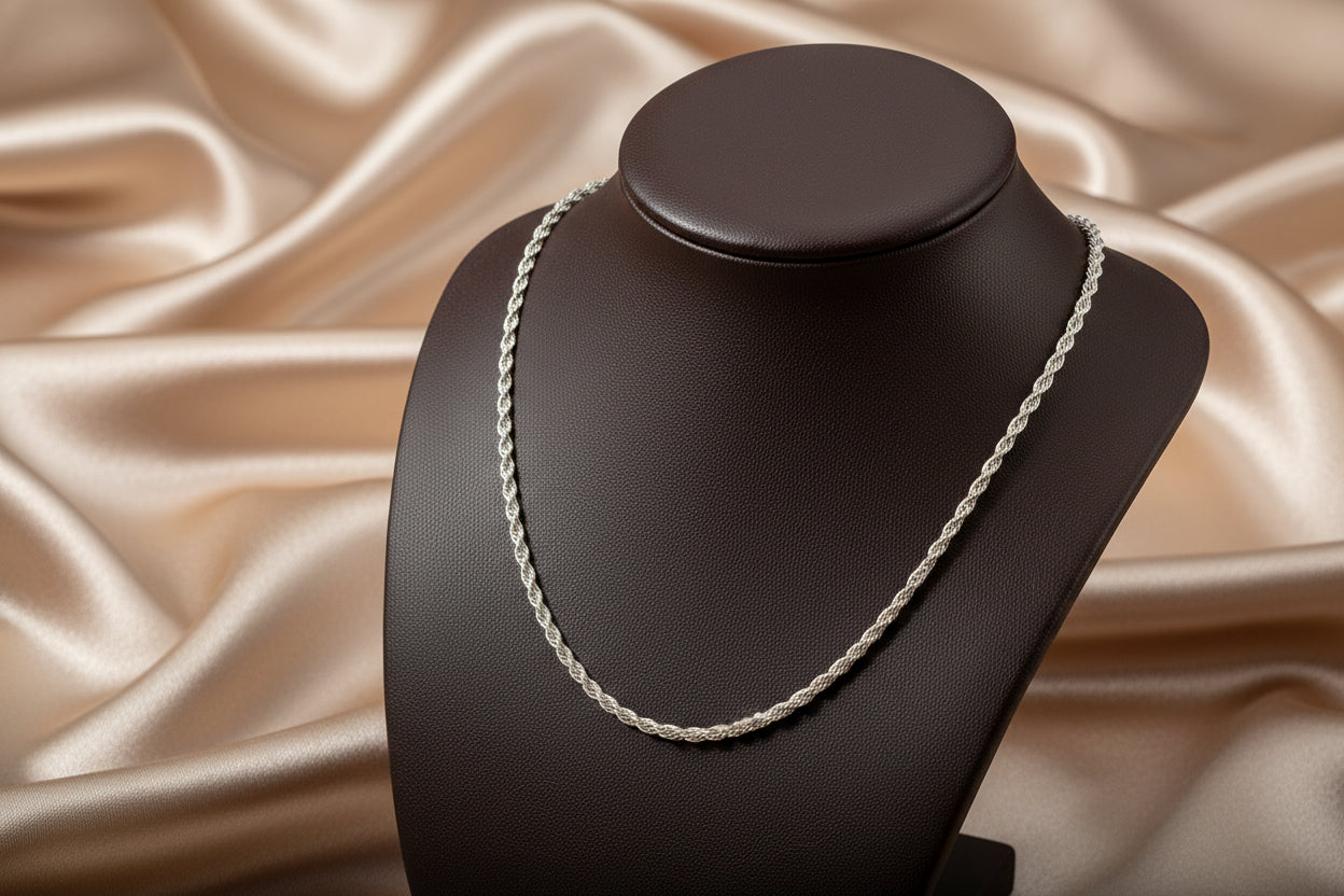 14K WG WHEAT CHAIN 16"