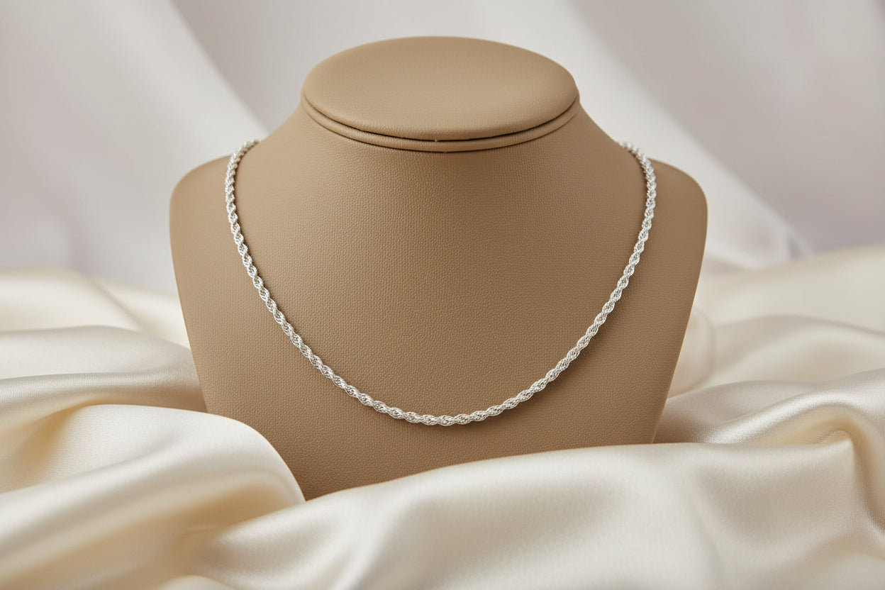 14K WG FINE WHEAT CHAIN 16"