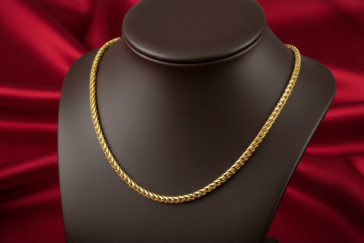 14K YG ROUND FRANCO CHAIN 22"