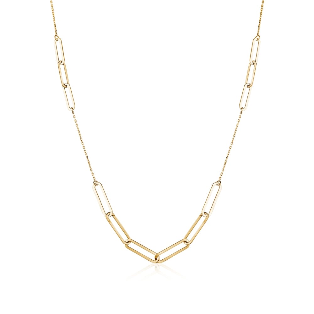 10K YG Chain with Paperclip Links 18"