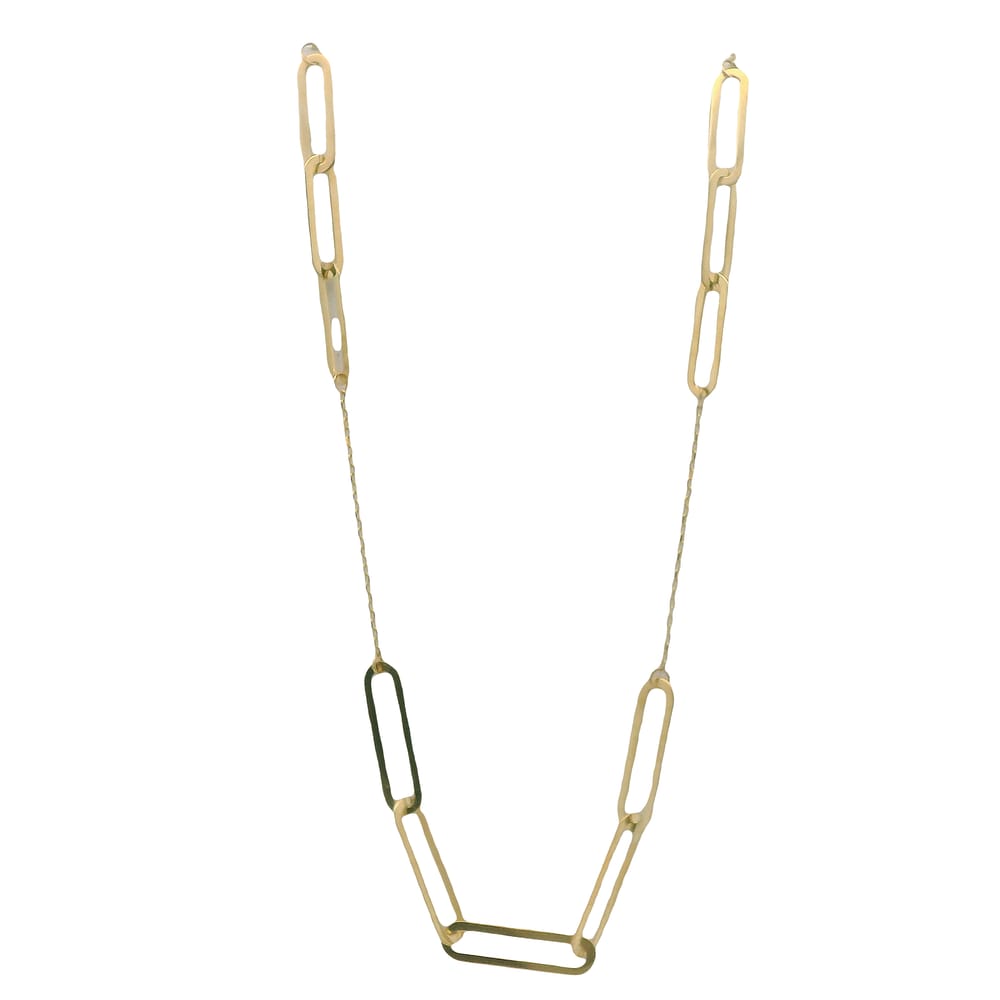 10K YG Chain with Paperclip Links 18"