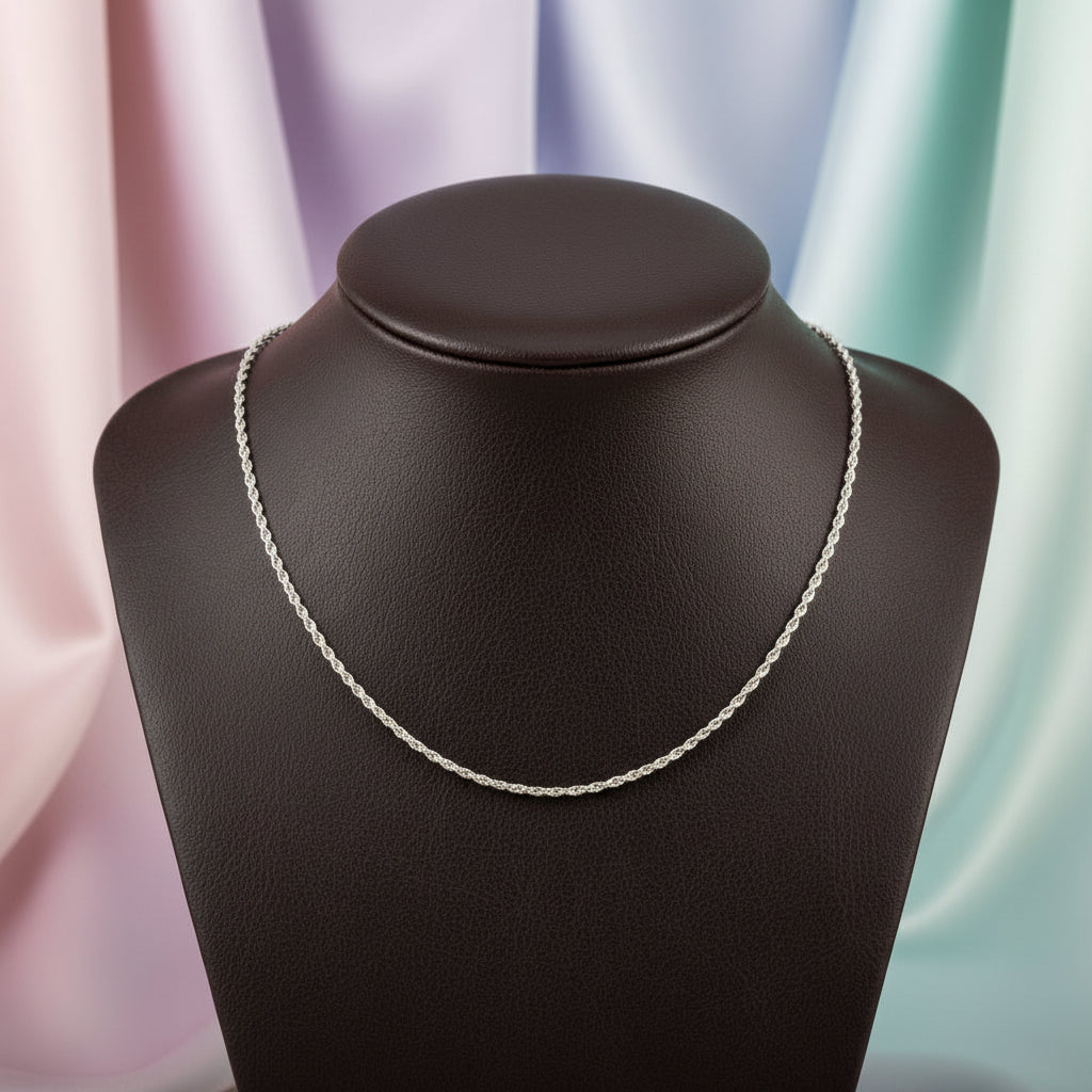 SS RHD 8MM SEMI-HOLLOW ROPE CHAIN 22"