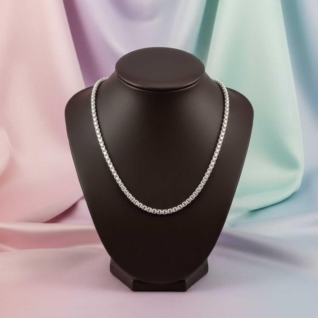 Sterling silver 20" heavy venetian box chain