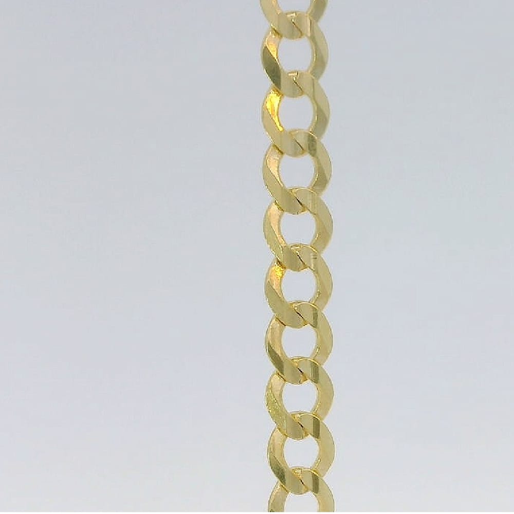 10K YG Flat Cuban Light Link Chain 20"