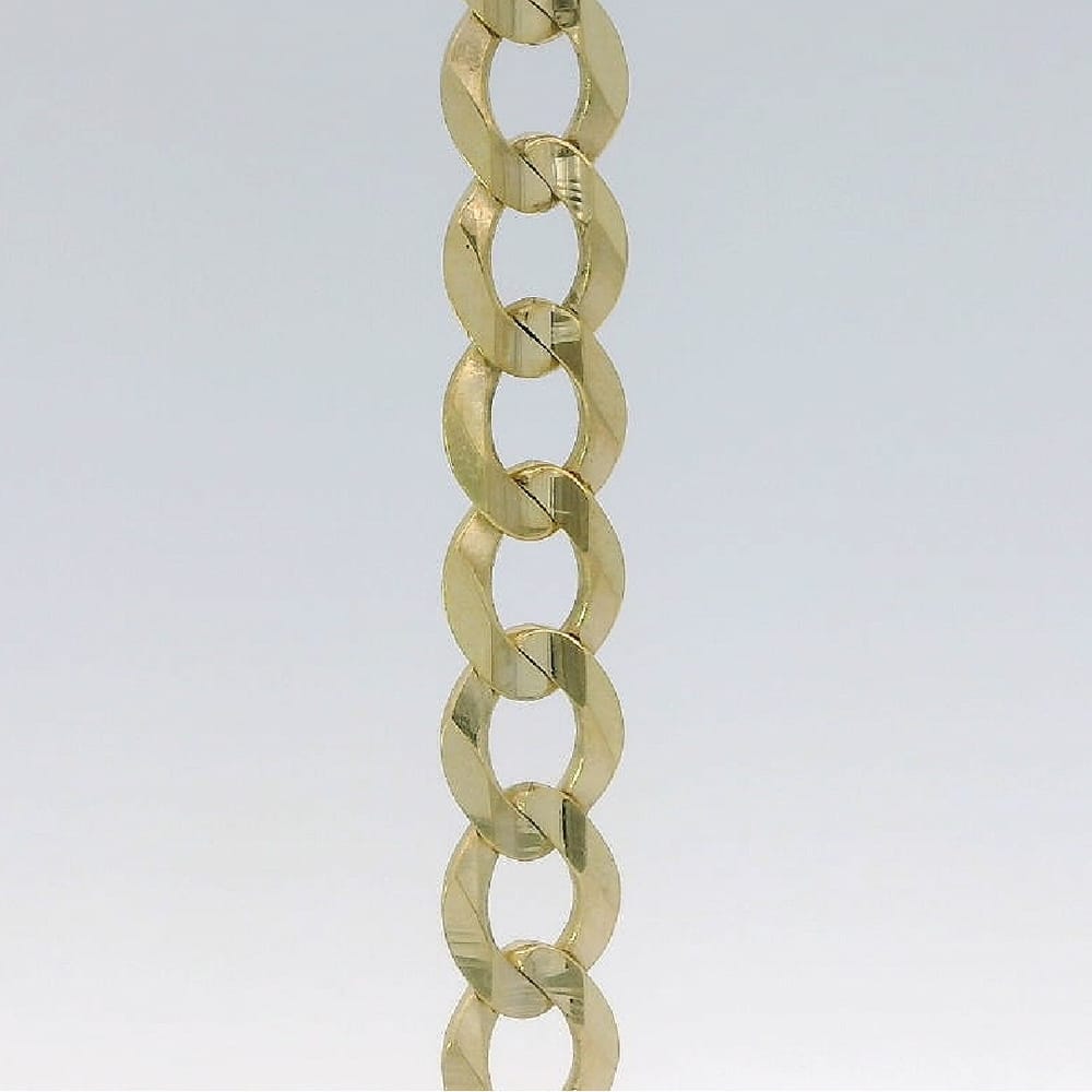 10K YG Flat Cuban Light Chain 22"