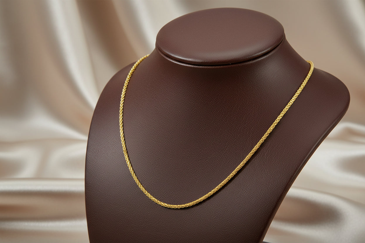 10K YG Wheat Chain 22"