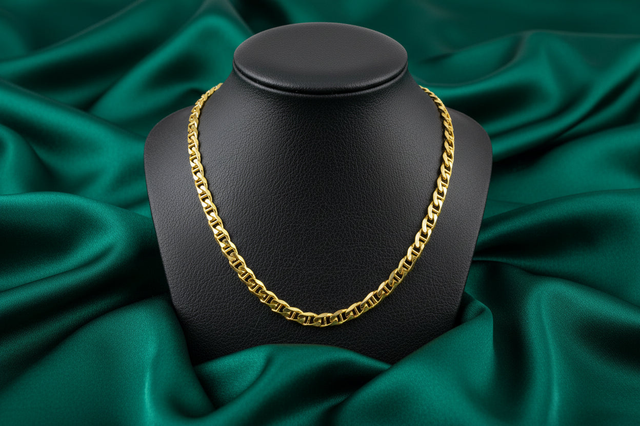 10K YG 3.7mm Marine Chain 20"