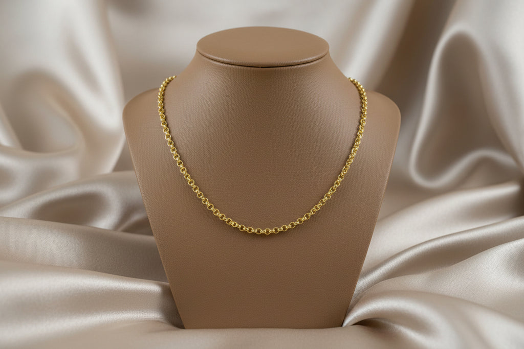 10K YG 1.5mm Diamond Cut Rolo Chain 18"+2" Extender
