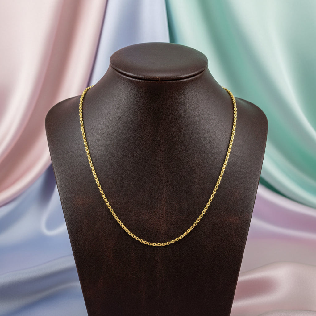 14K YG Fine DC Rolo Chain 18"