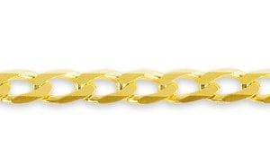 10K YG 5.3mm Beveled Curb Chain 22"