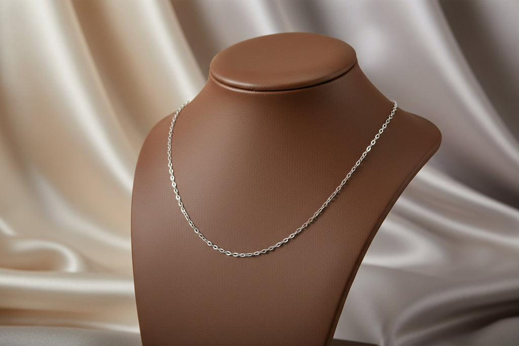 10K WG 0.5mm Extra Fine Rolo Chain 18"