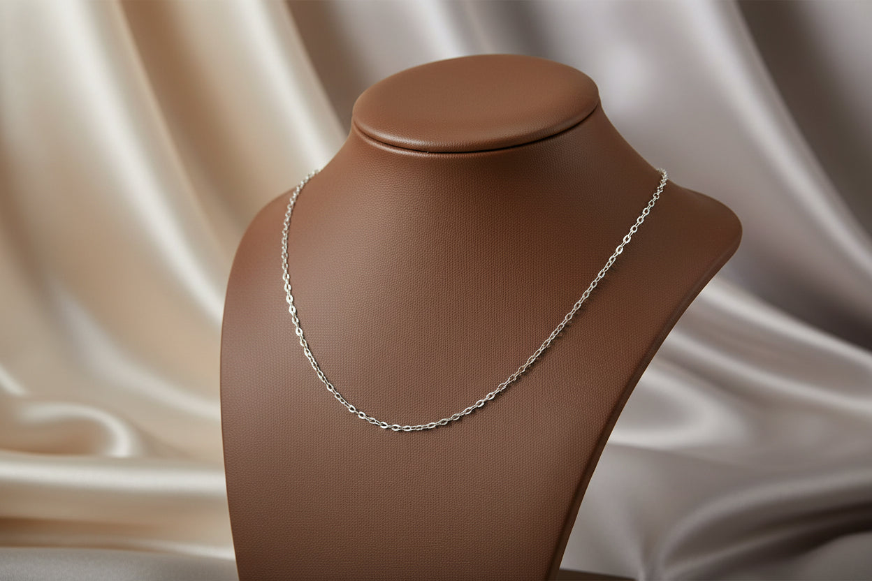 10K WG 0.5mm Extra Fine Rolo Chain 18"