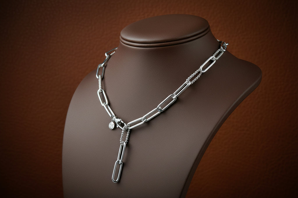 (S2205326) Sterling Silver Y Chain Necklace with Bujukan Links 20"