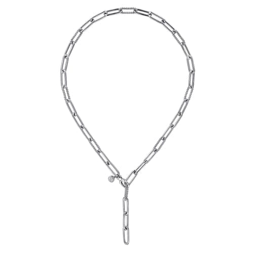 (S2205326) Sterling Silver Y Chain Necklace with Bujukan Links 20"