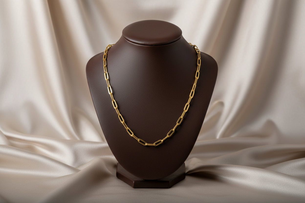 (S2211183) 14K YG Hollow Paperclip Chain "Gabriel & Co"