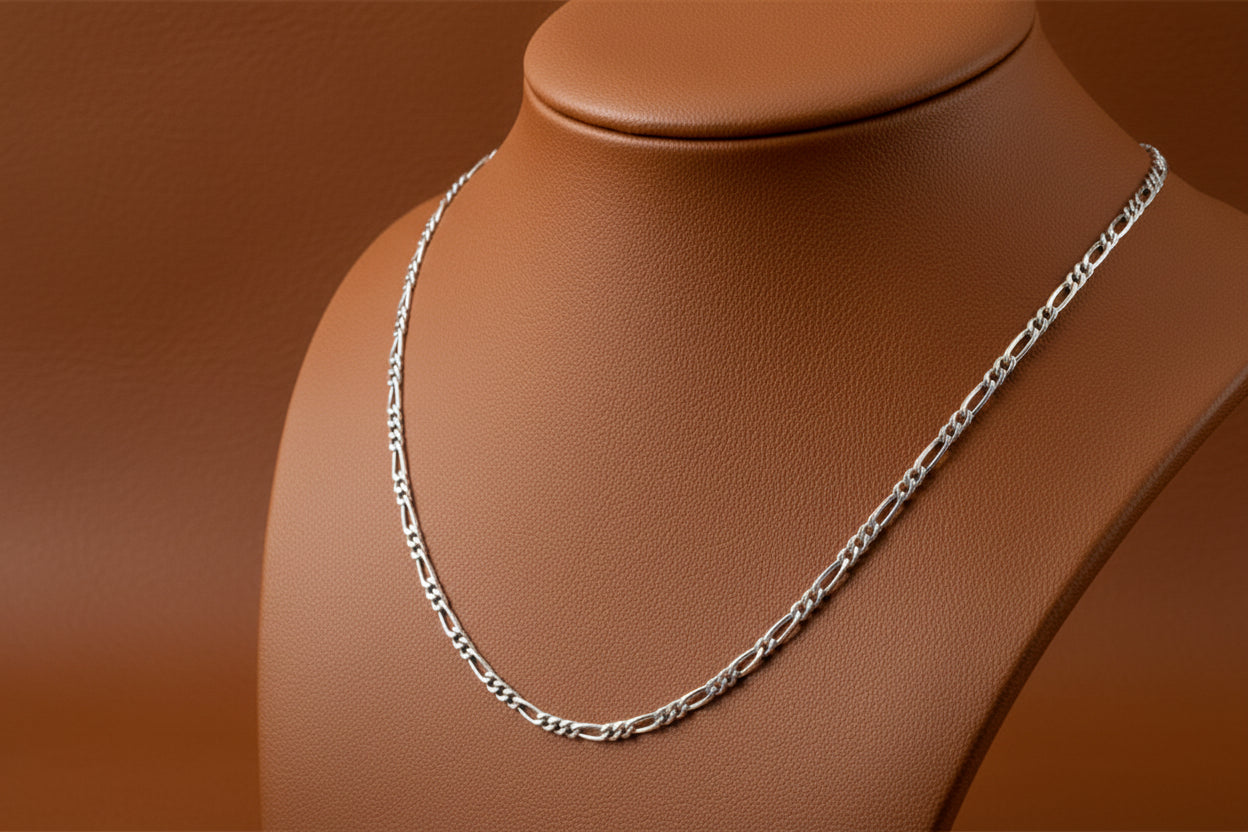 Sterling Silver Figaro Chain 16"
