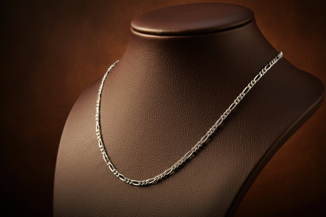 Sterling Silver Figaro Chain 18"