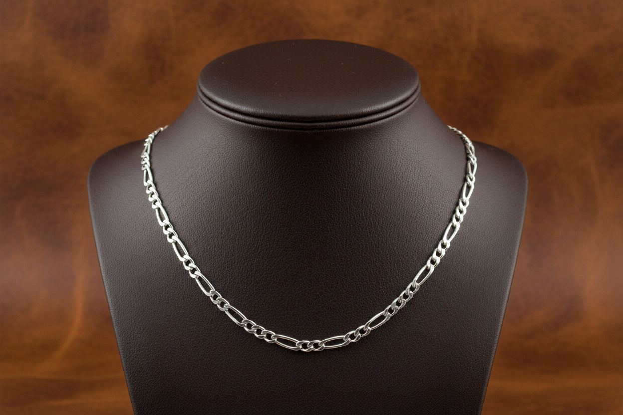 Sterling Silver Figaro Chain 16" 3mm