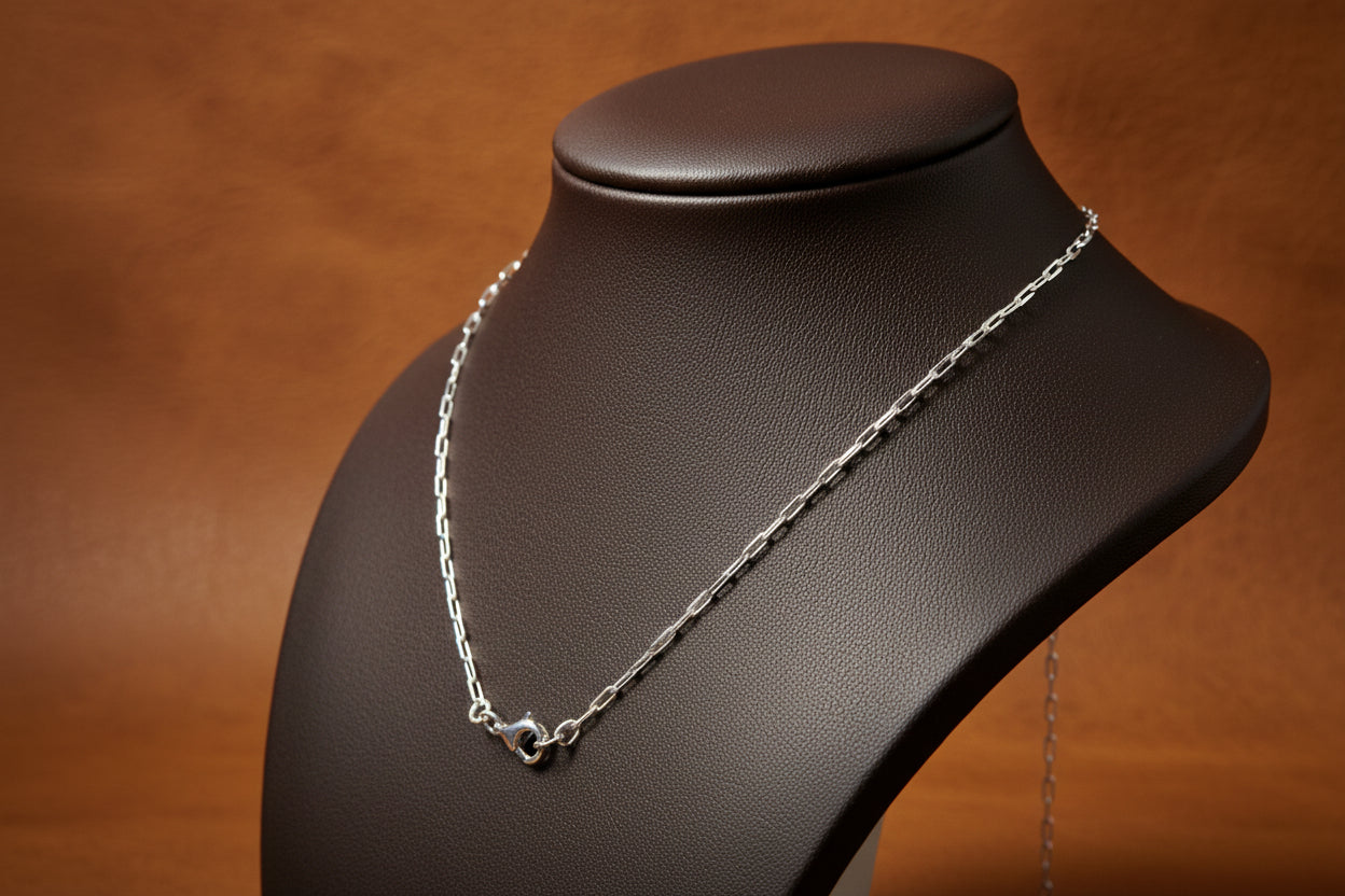 Sterling Silver Paper Clip Chain 18" 3.8mm
