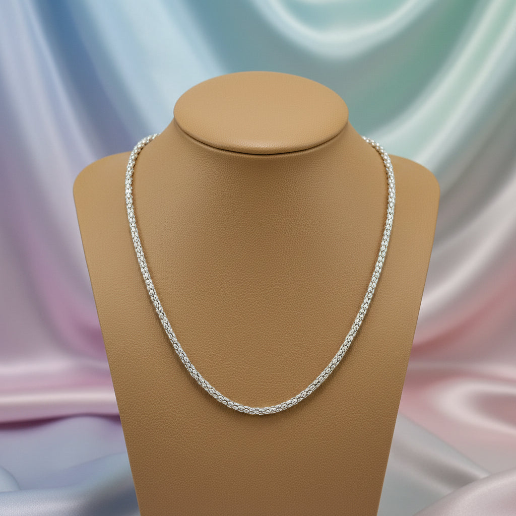 SS MEDIUM POPCORN CHAIN 18.5"